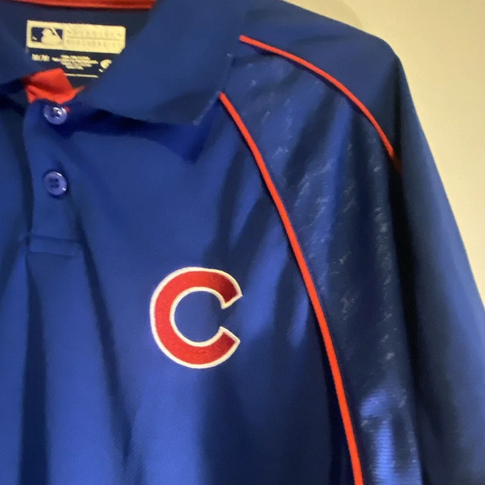 MLB Chicago Cubs Men's M Blue Polo Shirt Baseball Major League Baseball